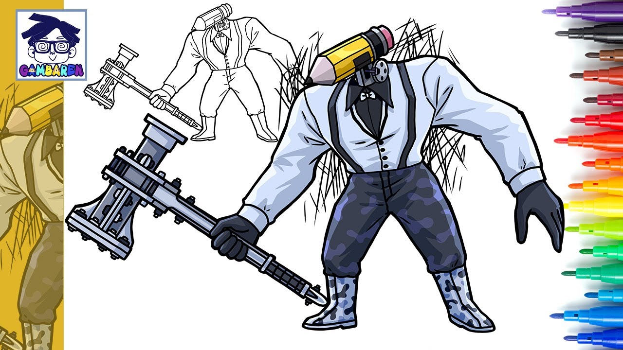 Cara Menggambar Big Large Hammer Pencilman Skibidi Toilet Multiverse