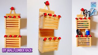 DIY WALL LUMBER RACK | CARA MEMBUAT RAK DINDING DARI STIK ES KRIM | ROOM DEKOR