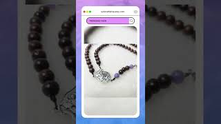 Saint Michael Rosary with Black Cypress Purple Stone Beads, 2 inches Crucifix & Medal | Catholic ...