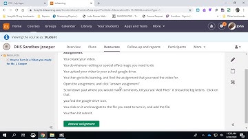 How to turn in a video to its learning