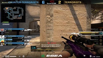 1v5 awp in ESEA GAME "Cybrs"