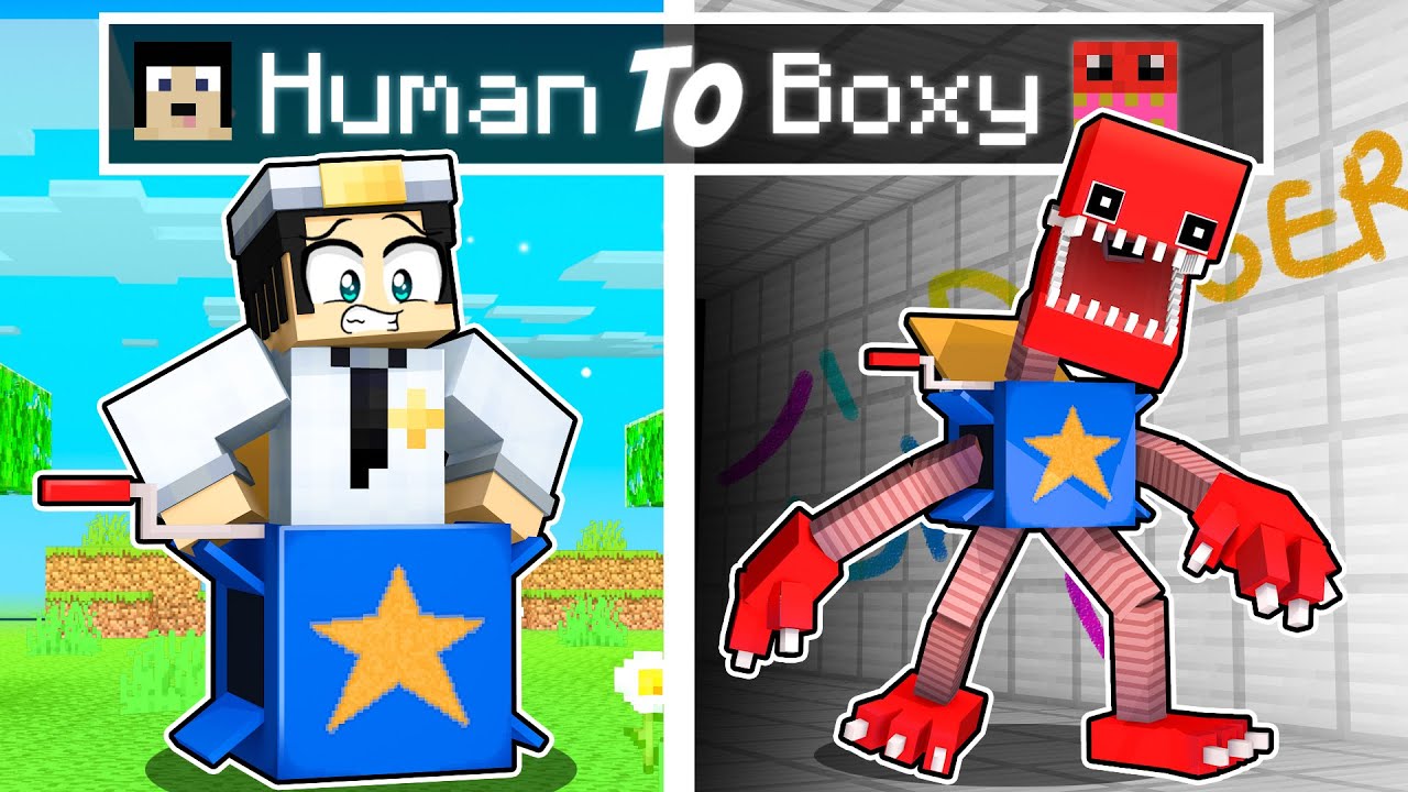 From HUMAN to BOXY BOO in Minecraft! 