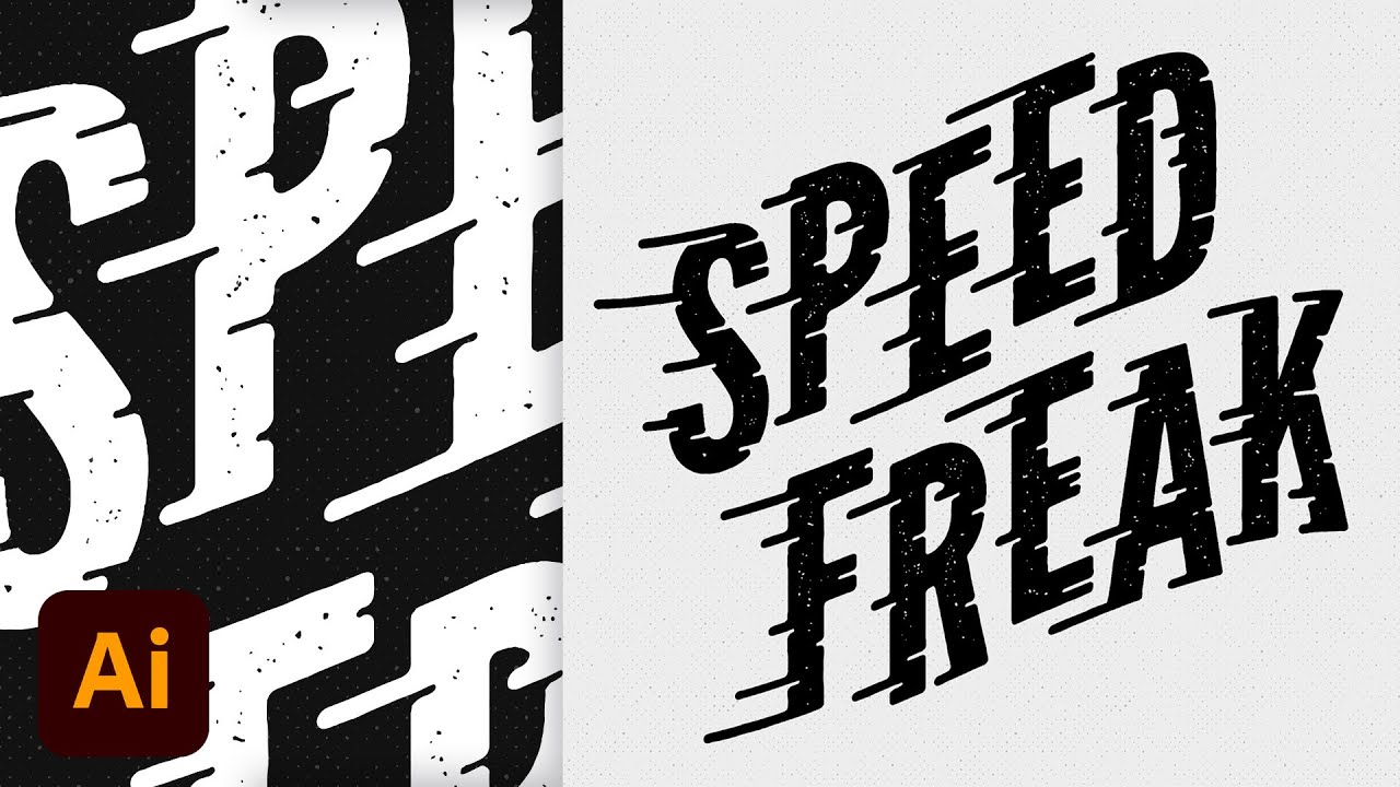 How To Create A Speed Lines Type Effect In Adobe Illustrator Youtube