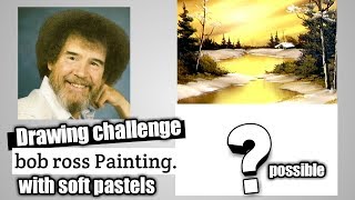 Drawing challenge Bob ross Painting / soft pastel tutorial for landscape screenshot 2