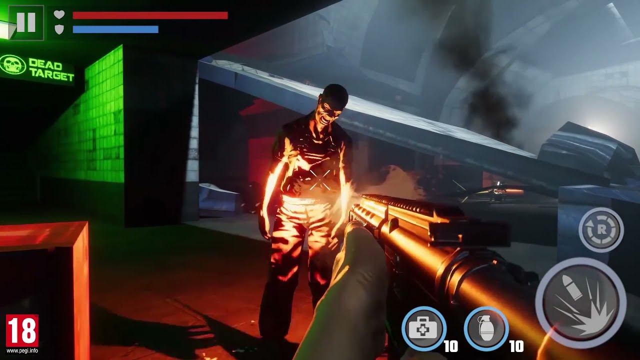 Dead Target - free offline games 2021 is an - addictive - shooting game - with a zombie - theme.