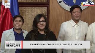 Enrile's daughter says dad still in ICU
