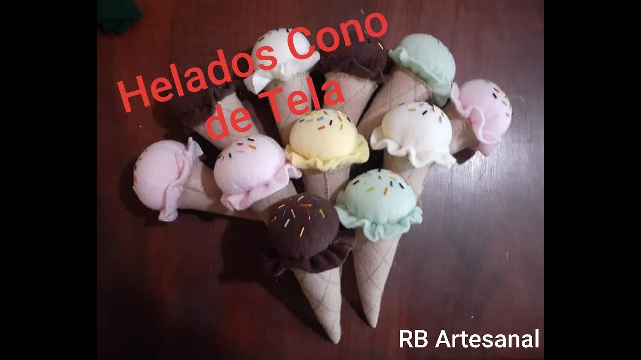 Como hacer un helado de Cono de Tela (Fieltro)