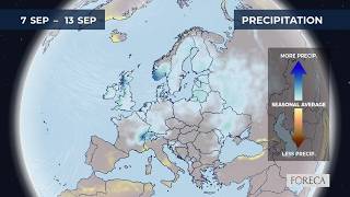 Monthly precipitation forecast for Europe 23/8/2026