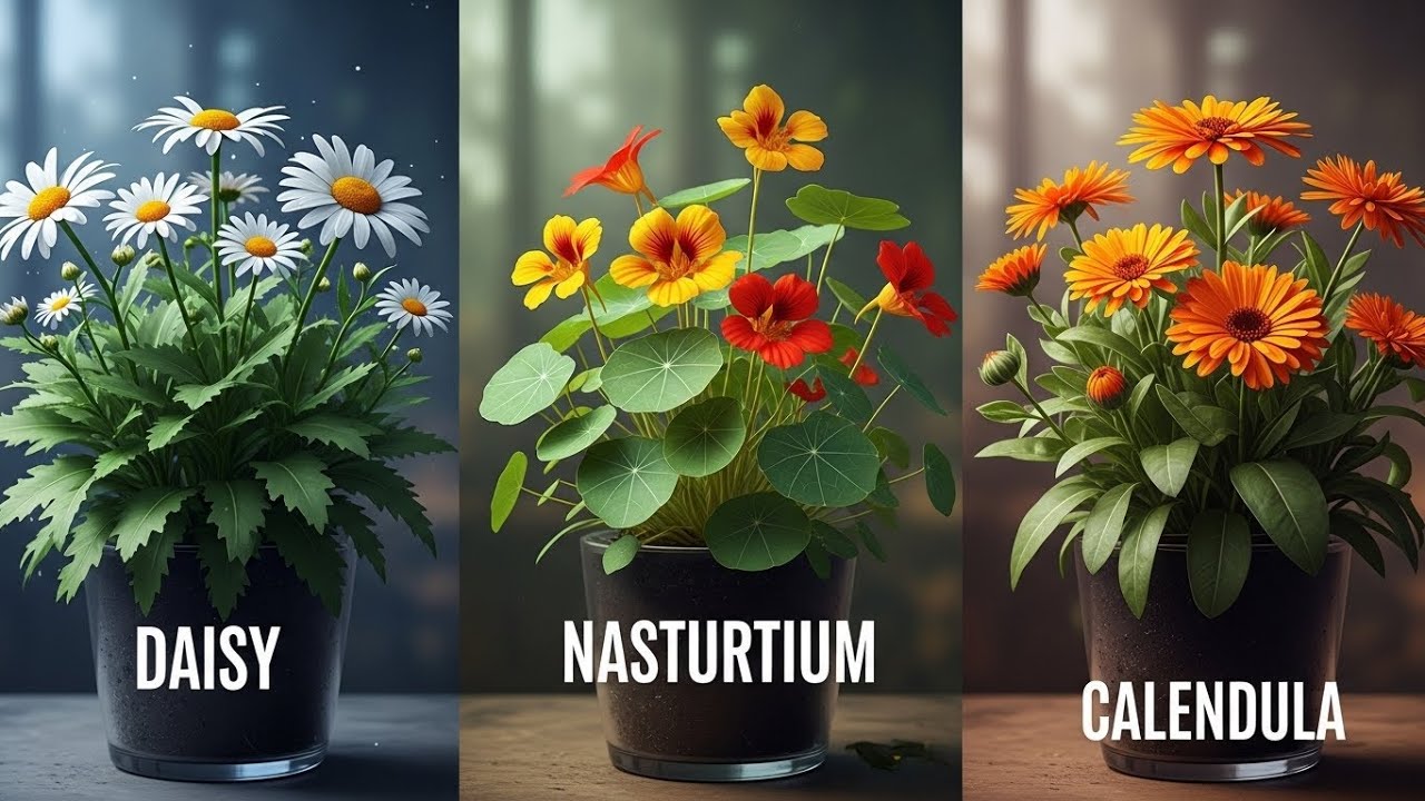 “ Daisy, Nasturtium, Calendula Timelapse | Seed to Full Growth | Plant Growth Video 🌱”