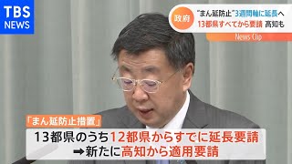 “まん延防止”3週間軸に延長へ 13都県すべてから要請 高知も