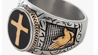 Jude jewelers Christian Holy Cross Prayer Ring Stainless steel black enamel religious Christian Black Cross Ring