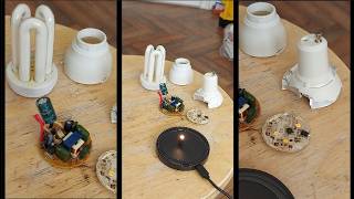 Making a wireless flashing LED using an LED from a GU10 lamp and a Choke from a CFL lamp