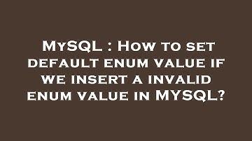 MySQL : How to set default enum value if we insert a invalid enum value in MYSQL?