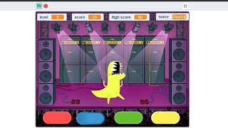 Dinosaur dancing to Piano notes  - Made in Scratch. #shorts