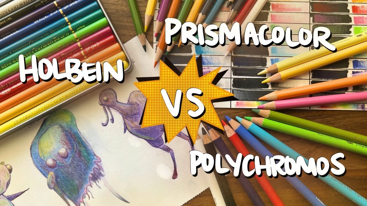 COLORED PENCIL SHOWDOWN! Testing Holbein, Polychromos, and Prismacolor Col-Erase