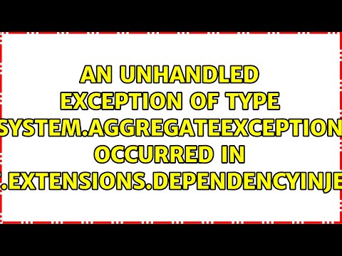 An unhandled exception of type 'System.AggregateException' occurred in...