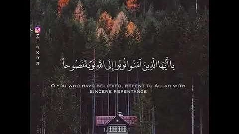 يَا أَيُّهَا الَّذِينَ آمَنُوا تُوبُوا إِلَى اللَّهِ تَوْبَةً نَّصُوحًا - سورة التحريم (قرآن كريم)