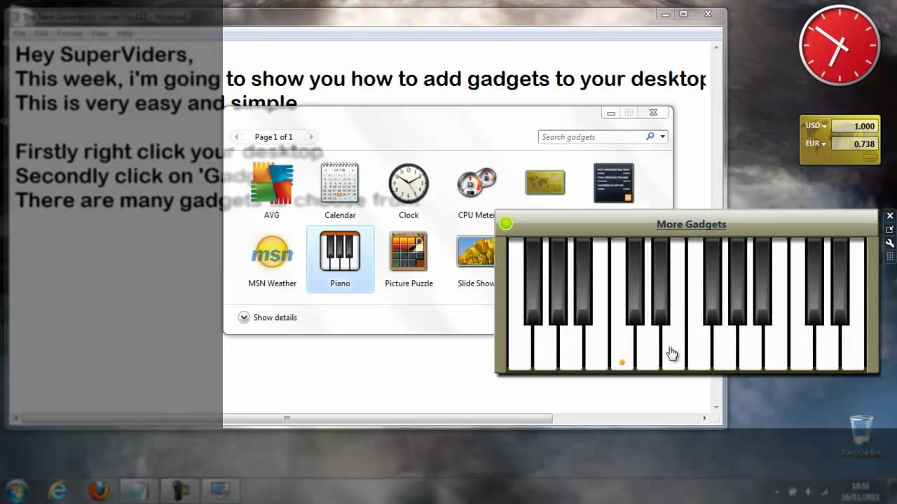 SV HowTo: How to add gadgets to your desktop on Windows 7 ®
