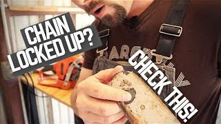 Chainsaw Chain Won't Turn  Easy Fix! (Husqvarna 550xp Mark II)