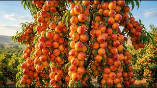 How Honey Sweet Nectarine Is Grown | From Planting to Harvest Giant Juicy Fruits 🍑