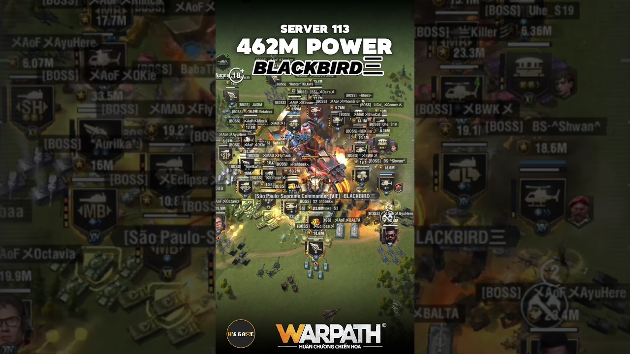 Too hard to Burn BlackBird 462M power with new servers in Warpath 