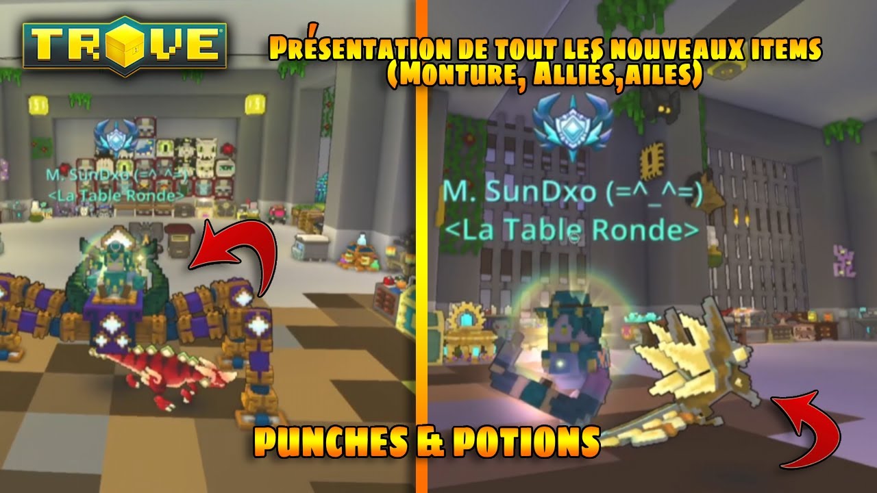 Trove | Présentation de TOUT les nouveaux items ( Monture, alliés