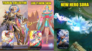 NEW HERO SORA - TIGREAL COLLECTOR SKIN - LUO YI NEW SKIN GAMEPLAY & ENTRANCE GOD OF MLBB