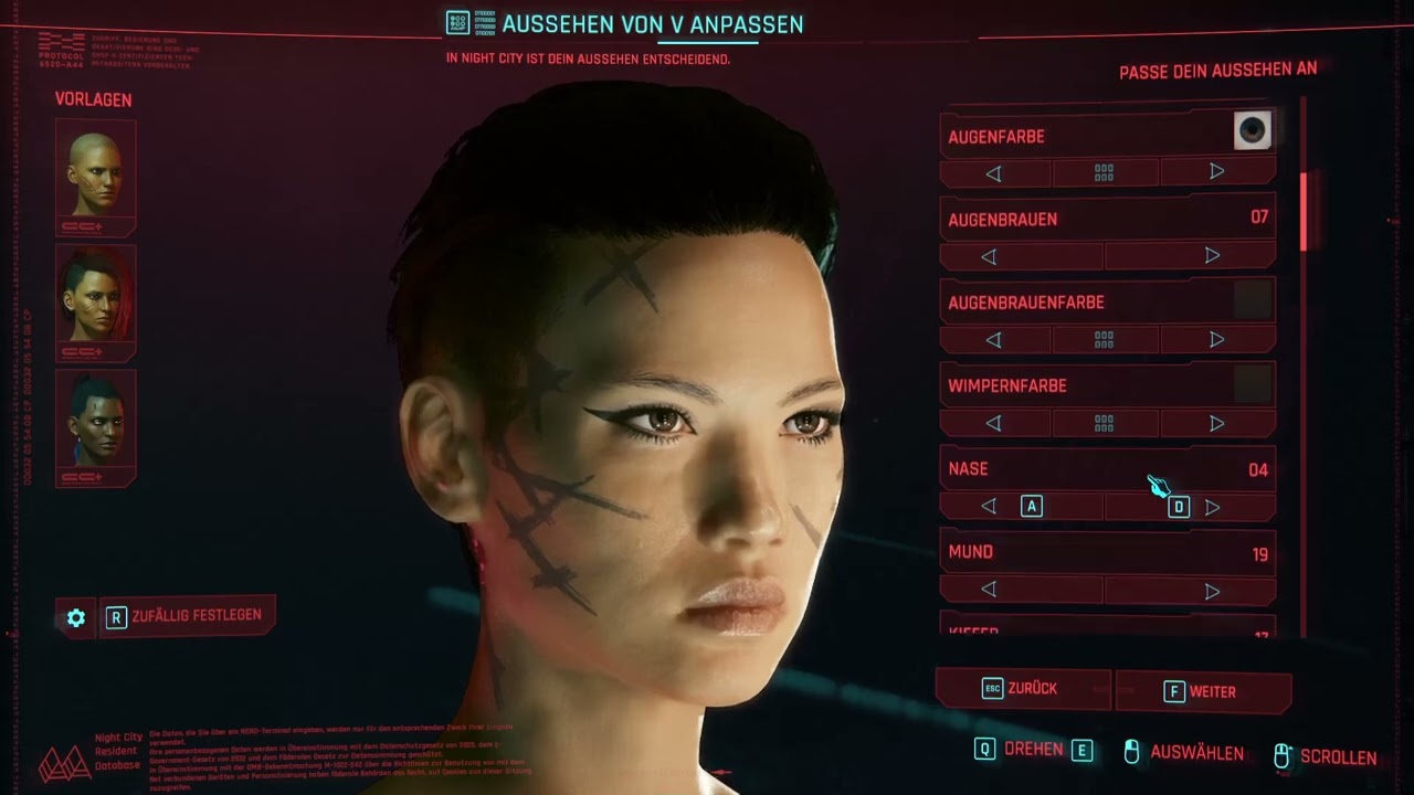 CYBERPUNK 2077🐉ASIAN FAMALE CHARACTER🐉CREATION