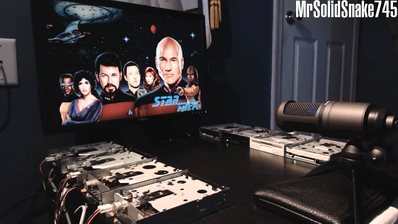 Star Trek - The Next Generation theme on eight floppy drives - YouTube
