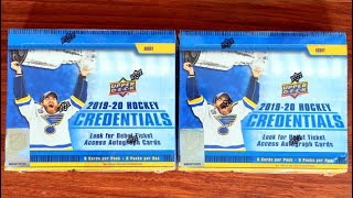 19/20 Upper Deck Credentials Hockey Hobby Box Break x2