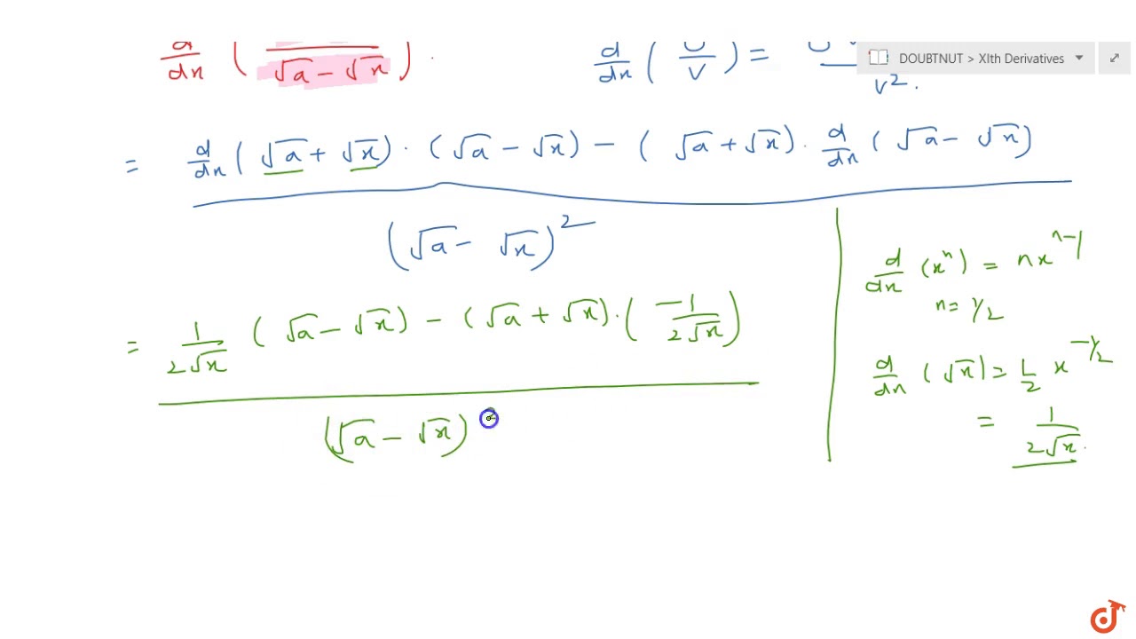 differentiate-the-following-function-with-respect-of-x-sqrt-a
