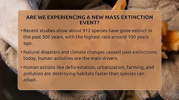 Are We Experiencing A New Mass Extinction Event? - Earth Science Answers