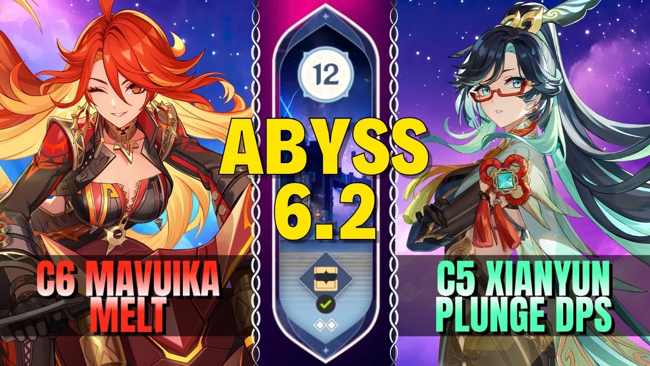 C6 Mavuika Melt x C5 Xianyun Plunge DPS | Spiral Abyss 6.2 | Floor 12 | 9 ⭐ | Genshin Impact