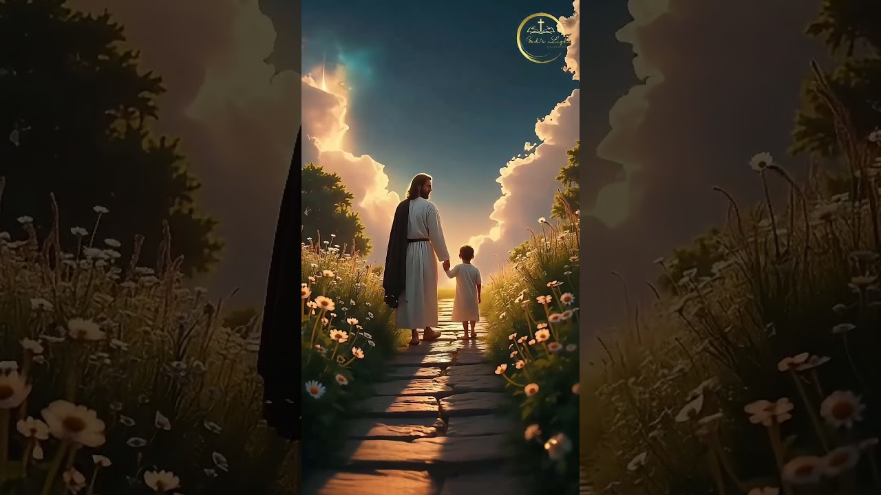 “When Jesus Walked Hand in Hand with a Child – A Journey of Love, Light, and Heaven’s Promise ✨👣”