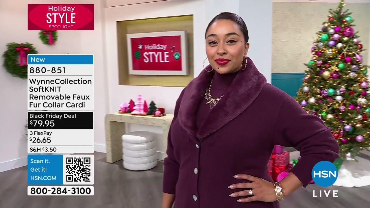 WynneCollection SoftKNIT Removable Faux Fur Collar Cardi - YouTube
