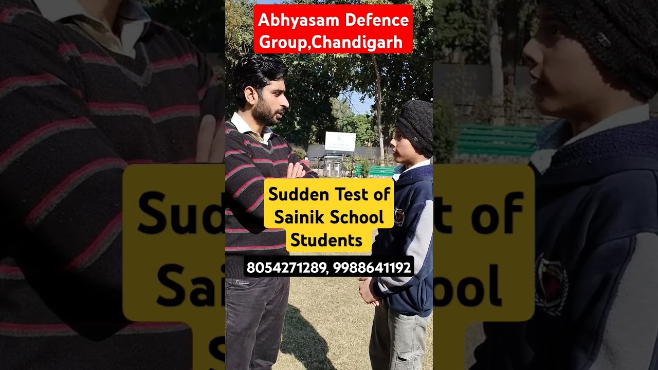 Sudden Test of Sainik School Students 