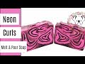 Neon Pink and Charcoal Soap Tutorial Using Melt and Pour Soap Silicone Mold Swirl in the Pan Method