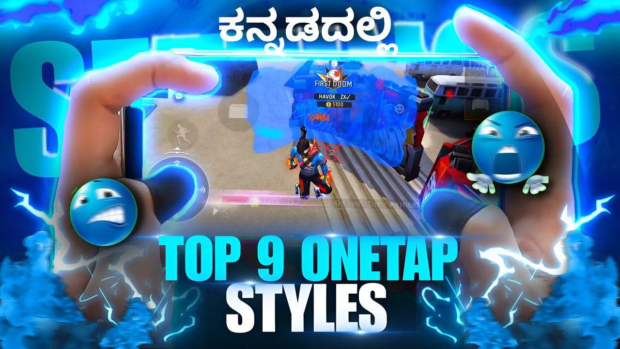テキスト Top 9 Coldest 🥶 Onetap Headshot Styles + Tricks || Free Fire Best