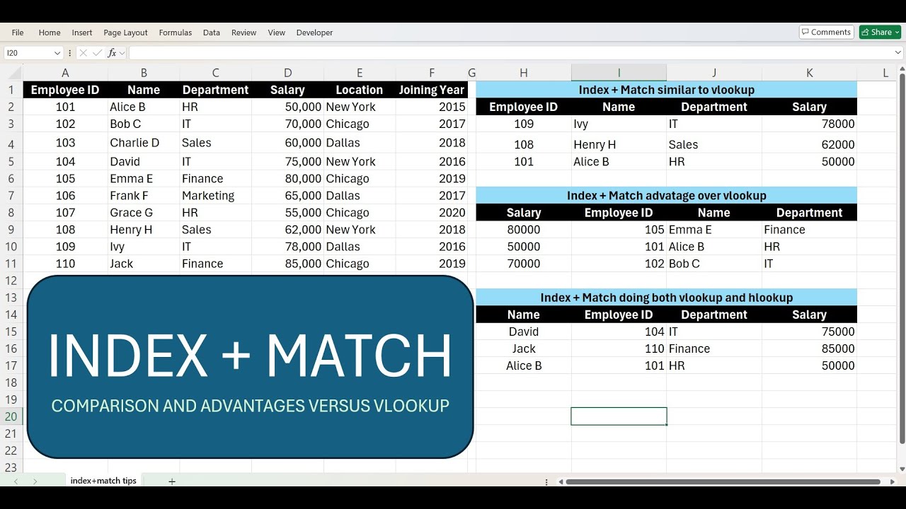 🚀 INDEX + MATCH Explained! 🔥 Why It's Better Than VLOOKUP in Excel ...