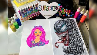 Satisfying Colour Mixing 🌈💦🎨 Easy Art Craft Ideas💡 #artideas #acrylicmarkers