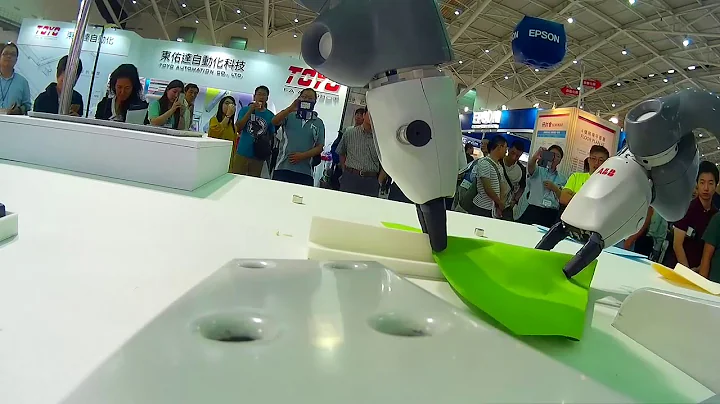 YuMi the dual arm robot makes paper airplanes   ABB Robotics