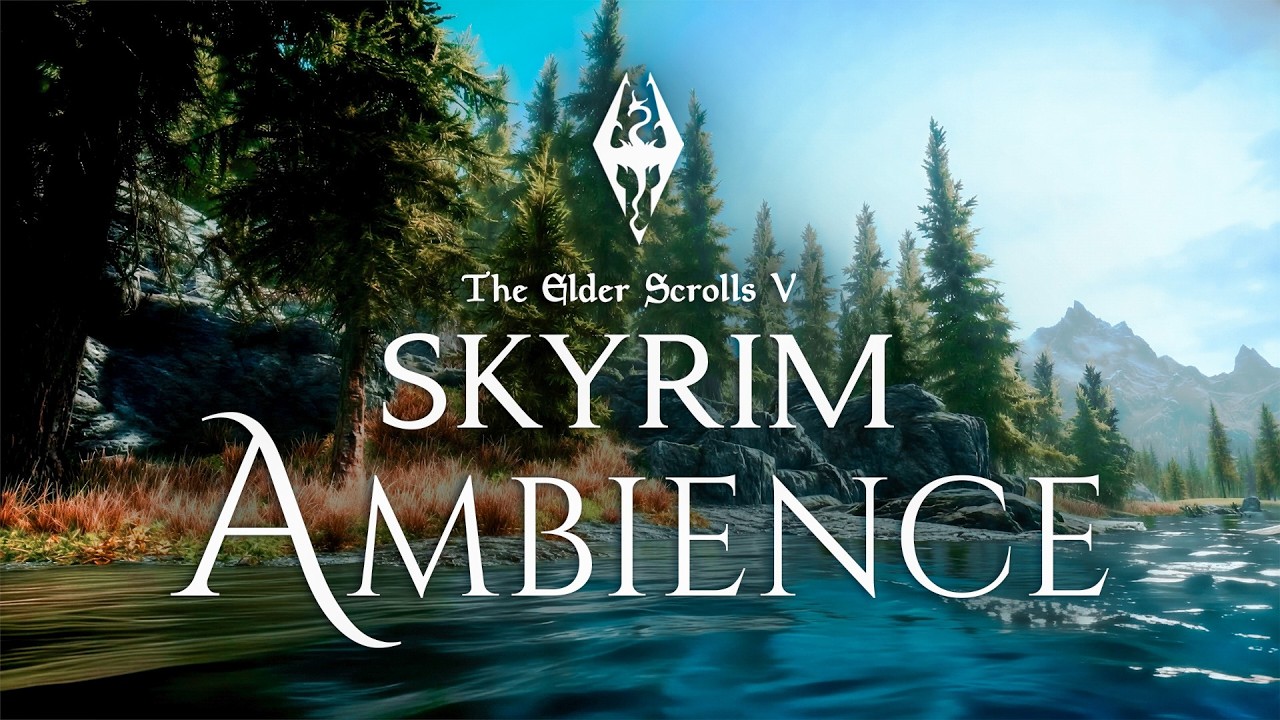 Skyrim 🌊 Rivers & Waterfalls Ambience | Jeremy Soule Music for Deep Sleep, Relaxation & Focus | 4K