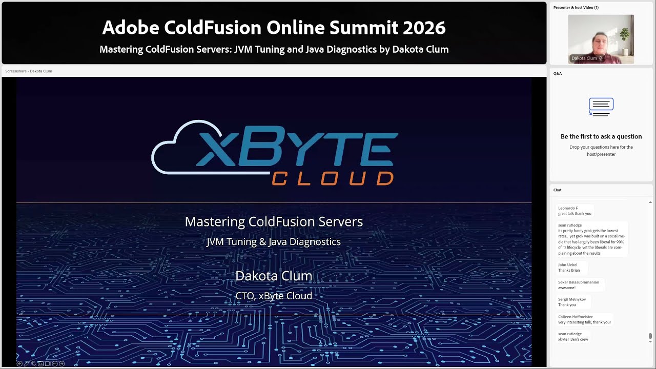 Mastering ColdFusion Servers: JVM Tuning and Java Diagnostics by Dakota ...