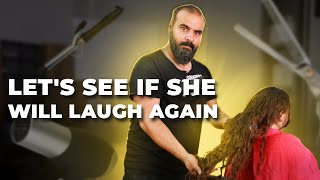 SHE SMILED ANYWAY! ASMR SCISSORS HAIRCUT