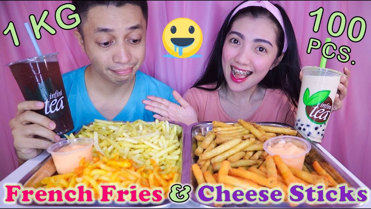 100 Pieces Cheese Sticks + 1 Kilo of French Fries Challenge [MUKBANG]
