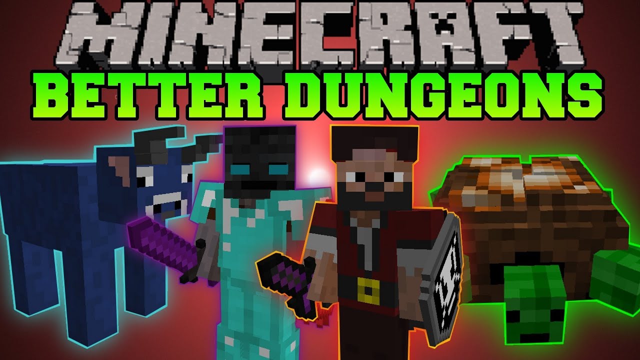 Minecraft Better Dungeons Bosses Mobs Massive Dungeons Chocolate Quest Mod Showcase Youtube