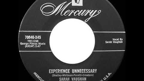 1955 HITS ARCHIVE: Experience Unnecessary - Sarah Vaughan