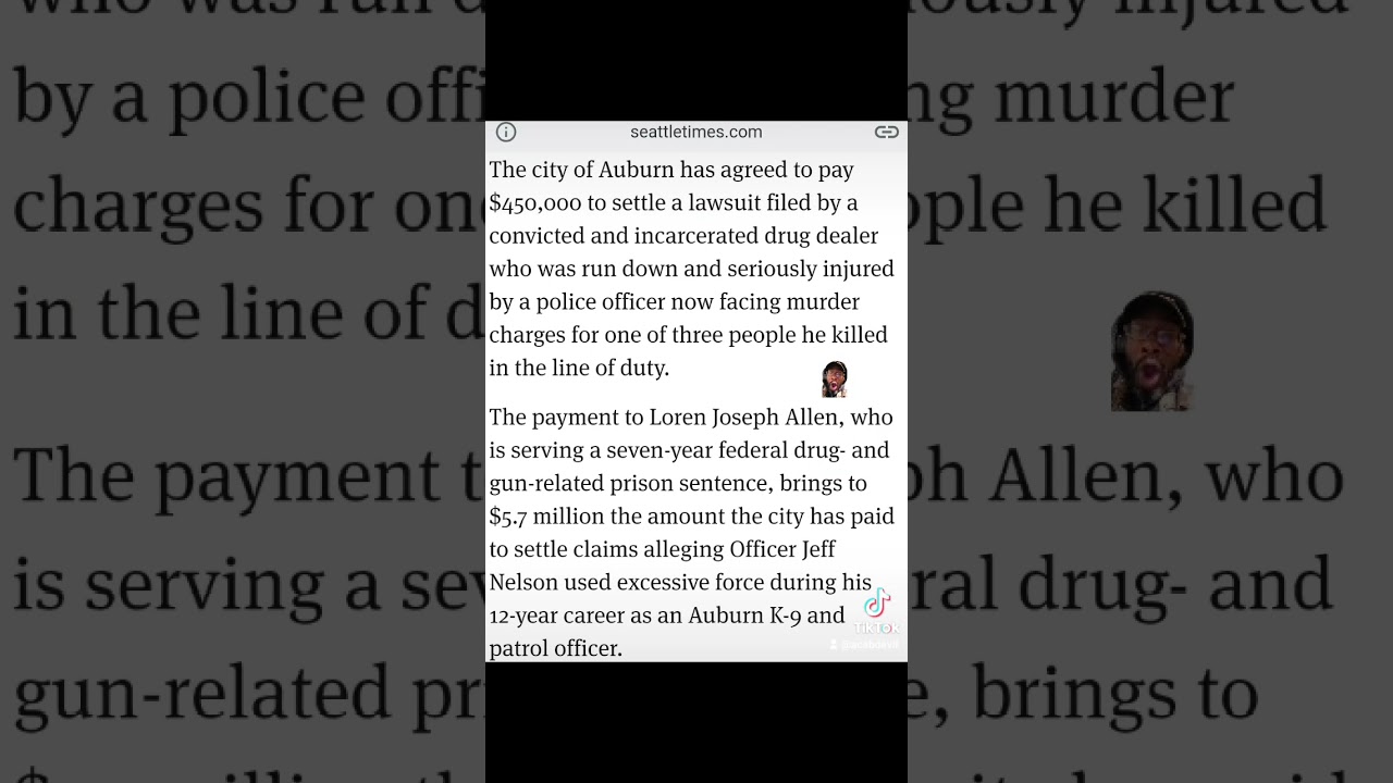 ⁣Auburn, WA pays out nearly $6 million in settlements due to killer cop.