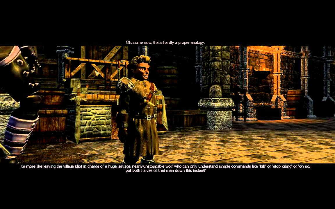 Neverwinter Nights 2 pc game, chapter 2, Grobnar and Bishop make Construct Golem