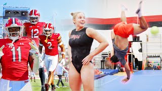 D1 Football Players Try Gymnastics | Sports Swap Ep.1